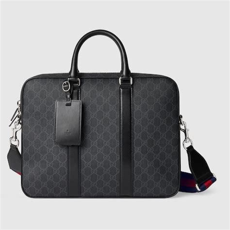 gucci brieftasche|GG briefcase with shoulder strap in Beige GG Canvas .